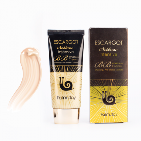 

антивозрастной бб крем для лица с муцином королевской улитки farmstay escargot noblesse intensive bb cream spf50+/pa+++