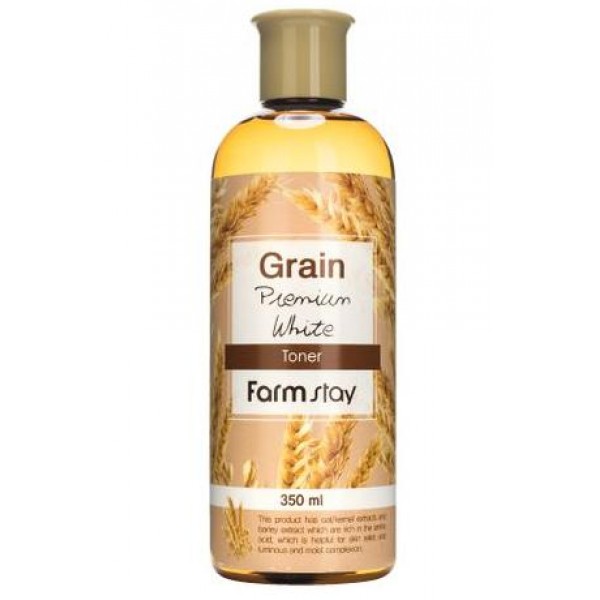 

выравнивающий тонер с экстрактом ростков пшеницы farmstay grain premium white toner