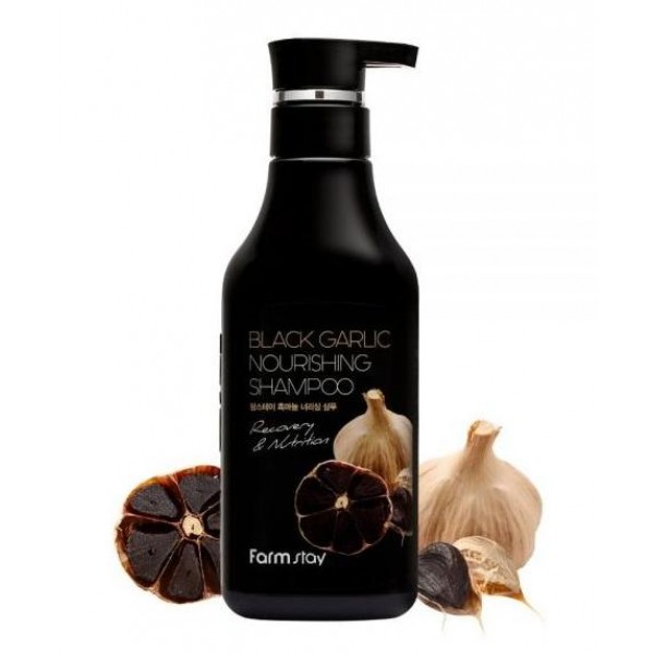 

питательный шампунь с экстрактом черного чеснока farmstay black garlic nourishing shampoo
