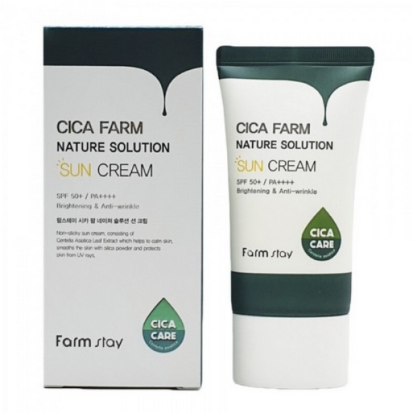 

восстанавливающий солнцезащитный крем farmstay cica farm nature solution sun cream spf50+ / pa++++