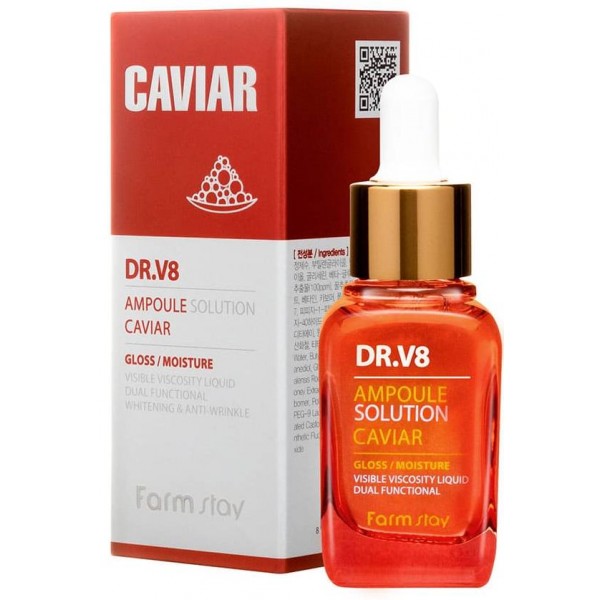 

ампульная сыворотка с экстрактом икры farmstay dr-v8 ampoule solution caviar