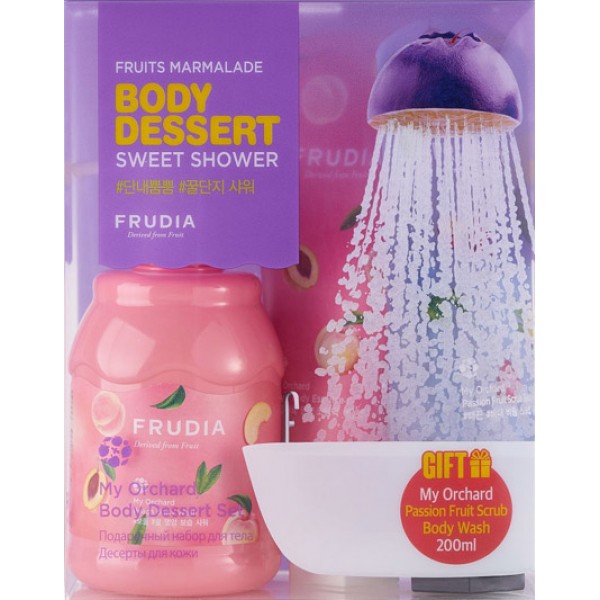 

подарочный набор для тела с экстрактом персика и маракуйей frudia body dessert sweet shower peach