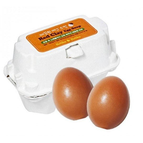 мыло-маска с красной глиной holika egg soap red clay