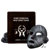 Глиняная маска от черных точек с углем JJ Young Pore Charcoal Mud Sheet Mask