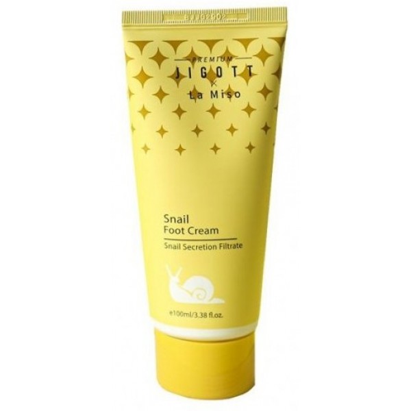 

крем для ног с муцином улитки jigott premium х la miso snail foot cream