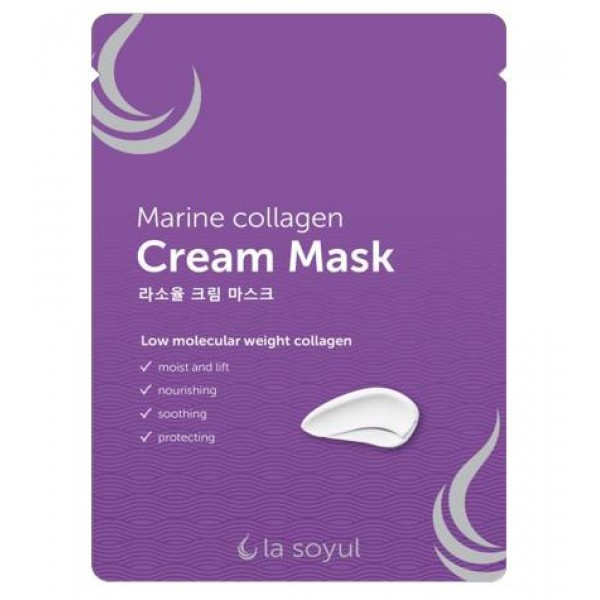 

тканевая маска с кремовой эссенцией la soyul marine collagen cream mask