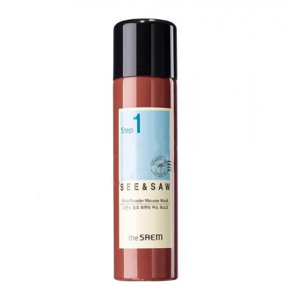 маска-мусс для проблемной кожи the saem see & saw control pink powder mousse mask