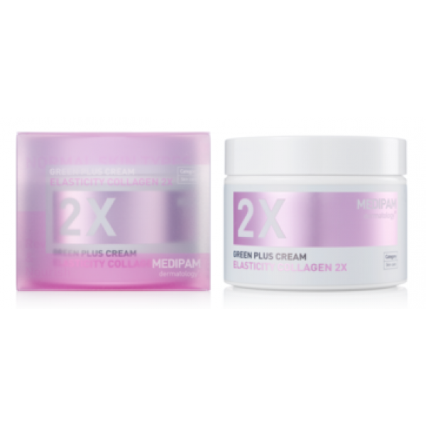 

крем двойной уход для восстановления эластичности с коллагеном medipam green plus 2x cream elasticity collagen