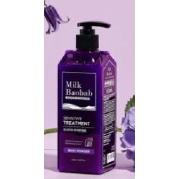 бессульфатный и бессиликоновый бальзам для волос milkbaobab sensitive treatment baby powder