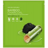 Маска для лица тканевая бамбук и древесный уголь Nature Republic Bamboo Charcoal Black Mask Sheet