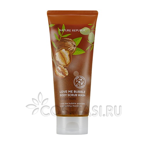 Скраб для тела Nature Republic Love Me Bubble Body Scrub Wash Sweet Nuts фото-1