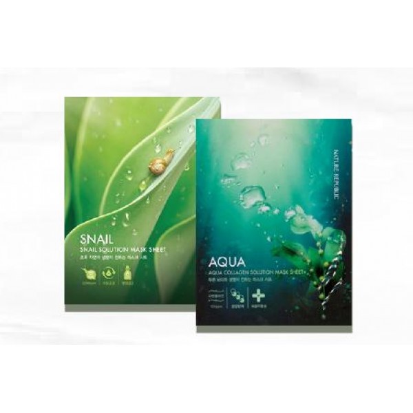 

маска для лица тканевая nature republic solution mask sheet