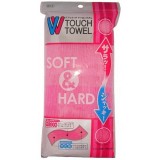 Мочалка для тела двойной жесткости розовая O:HE Nylon Body Towel Soft&hard