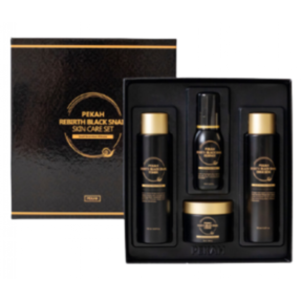 

набор для лица с муцином черной улитки pekah rebirth black snail skin care set