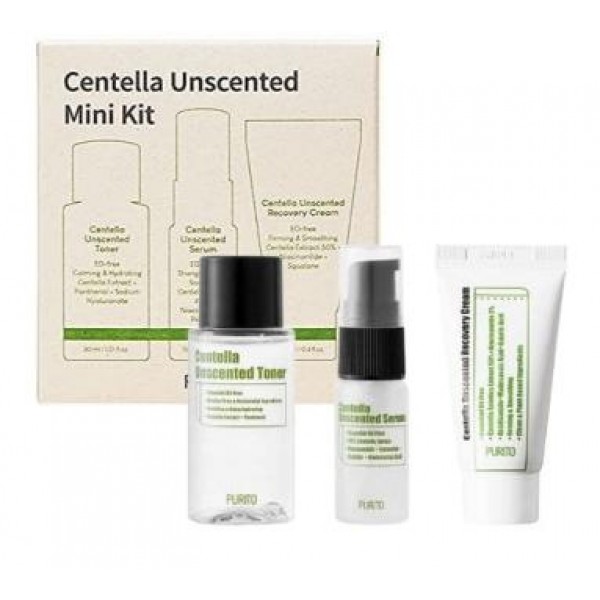 

набор для чувствительной кожи purito centella unscented line travel kit (mini)