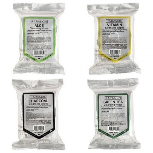 

очищающие салфетки для лица raraskin cleansing wipes
