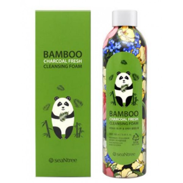 

пенка для умывания с бамбуковым углем seantree bamboo charcoal fresh cleansing foam