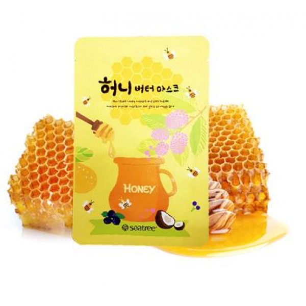 

маска для лица тканевая seantree honey butter mask
