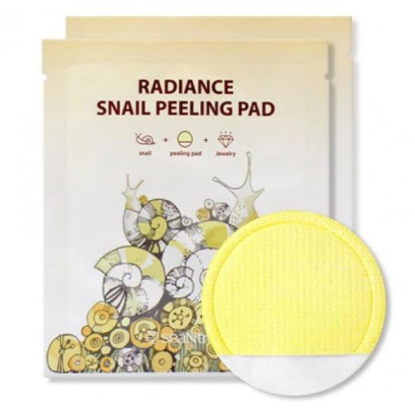 

салфетка очищающая с муцином улитки seantree radiance snail peeling pad