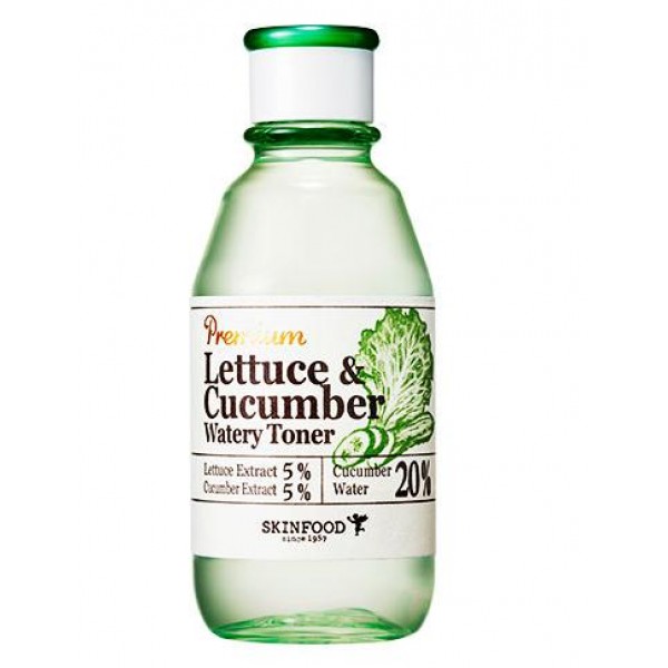 тонер для лица успокаивающий skin food premium lettuce & cucumber watery toner