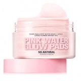 Увлажняющие пады для лица с экстрактом лотоса и керамидами So Natural Pink Water Glow Pads