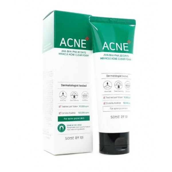 

пенка для умывания some by mi aha-bha-pha 30 days miracle acne clear foam