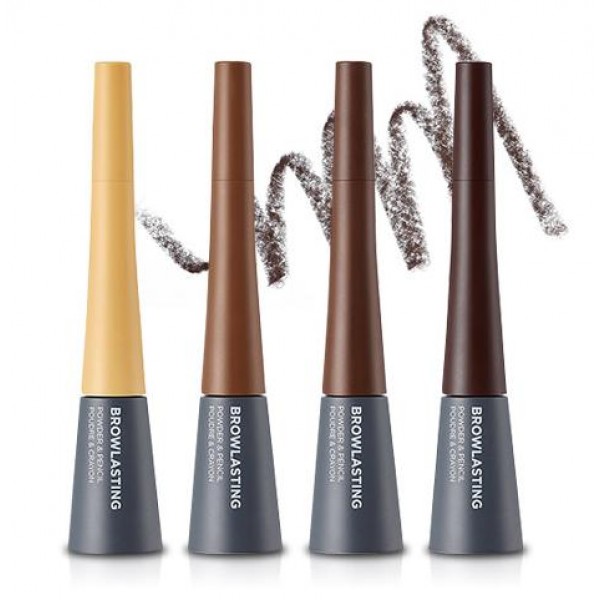 тени для бровей the face shop browlasting powder & pencil