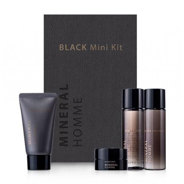 Фото #1: набор миниатюр мужской увлажняющий the saem mineral homme black mini kit