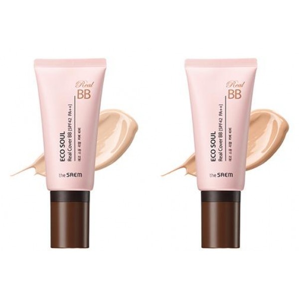 

крем бб the saem eco soul real cover bb spf42 pa++