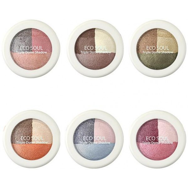 

тени для век тройные the saem eco soul triple dome shadow