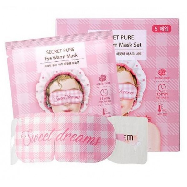 тепловая маска для глаз набор the saem secret pure eye warm mask set