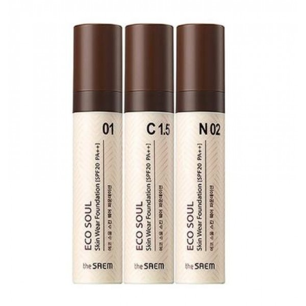 

тональная основа the saem eco soul skin wear foundation glow spf20 pa++