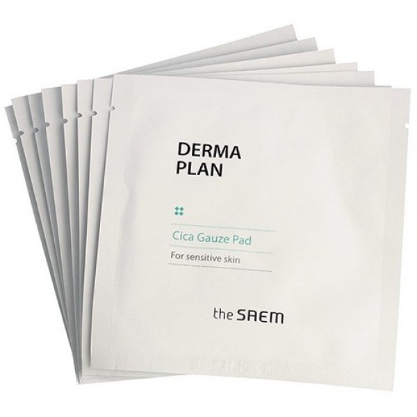 

пады увлажняющие для чувствительной кожи the saem derma plan cica gauze pad set (8 шт*3)