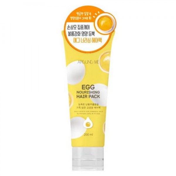 

питательная маска для волос welcos around me egg nourishing hair pack