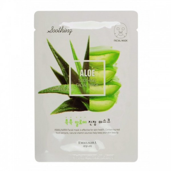 

маска для лица успокаивающая welcos kwailnara aloe soothing facial mask