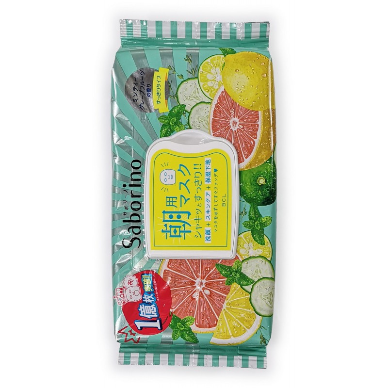 

маска-салфетка для утреннего ухода за лицом освежающая bcl saborino morning facial sheet mask