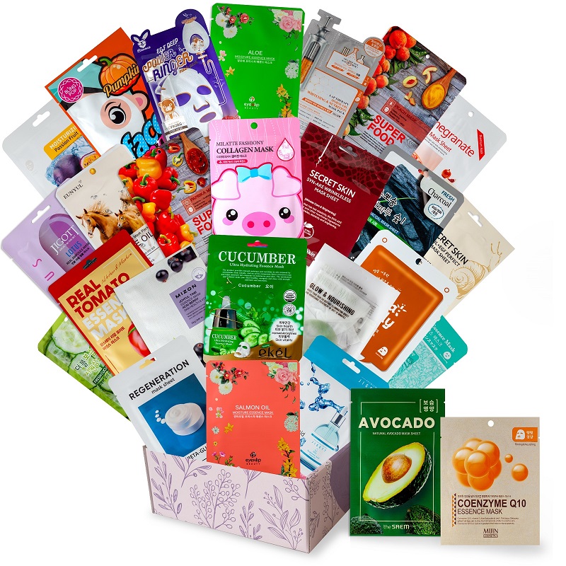 набор корейских тканевых масок для лица (ежедневный уход), 31 шт. cosmasi daily care set box 31