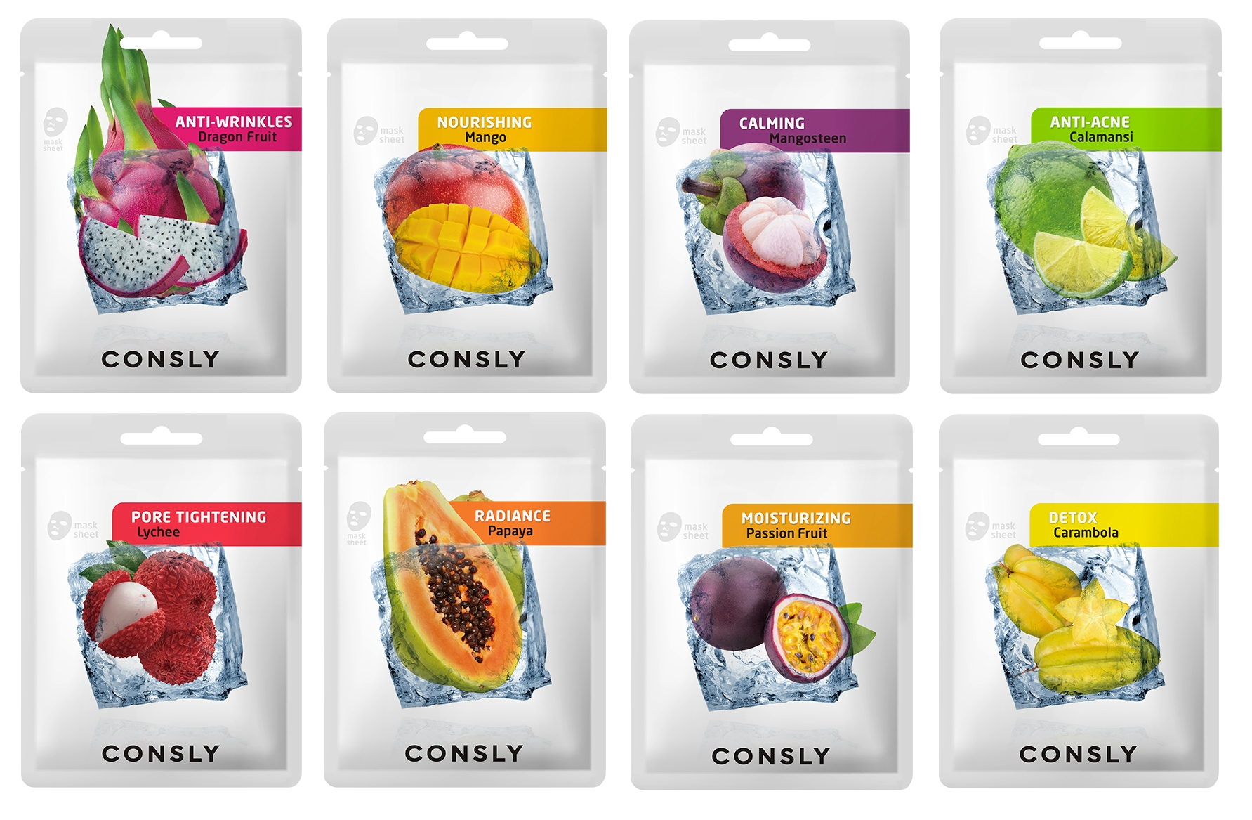 

тканевая маска для лица consly mask pack