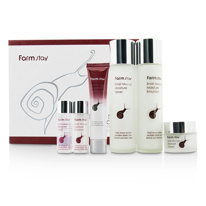 

набор средств с экстрактом улитки farmstay snail mucus moisture skin care 4 set