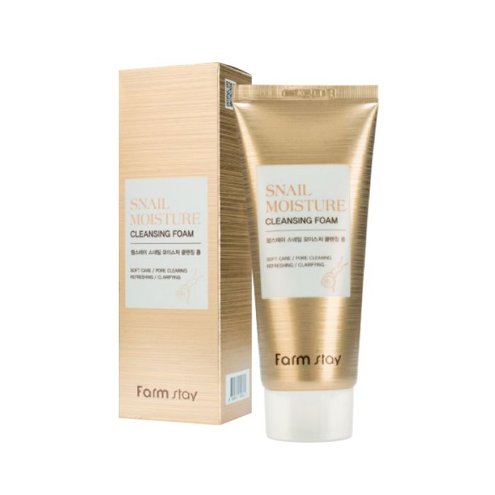 

увлажняющая очищающая пенка с муцином улитки farmstay snail moisture cleansing foam
