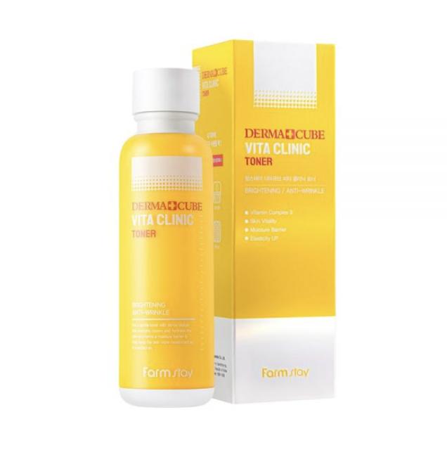 

увлажняющий тонер с витаминами farmstay derma cube vita clinic toner