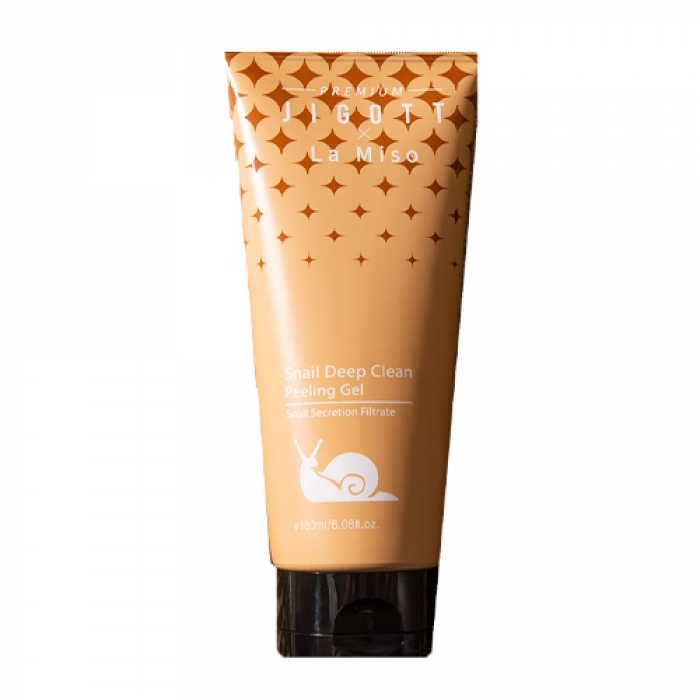 

глубоко очищающий отшелушивающий гель с муцином улитки jigott premium х la miso snail deep clean peeling gel