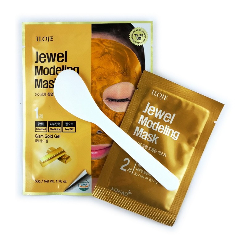 

моделирующая маска для лица с частицами золота konad jewel modeling mask glam gold