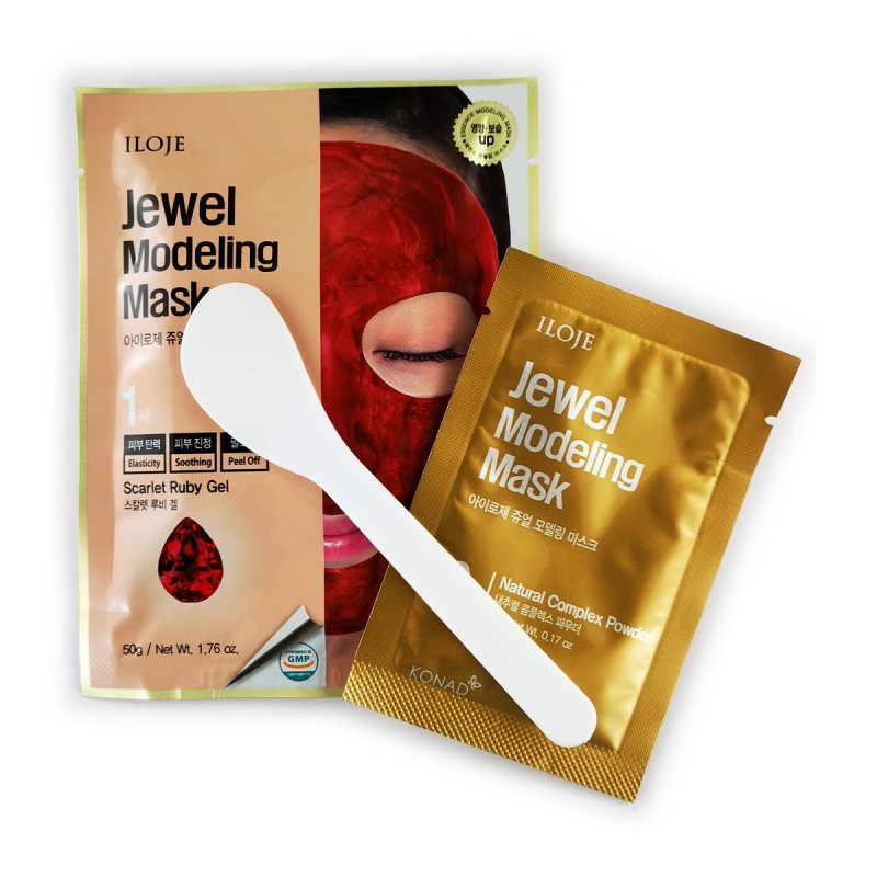 

моделирующая маска для лица с рубиновой пудрой konad jewel modeling mask scarlet ruby