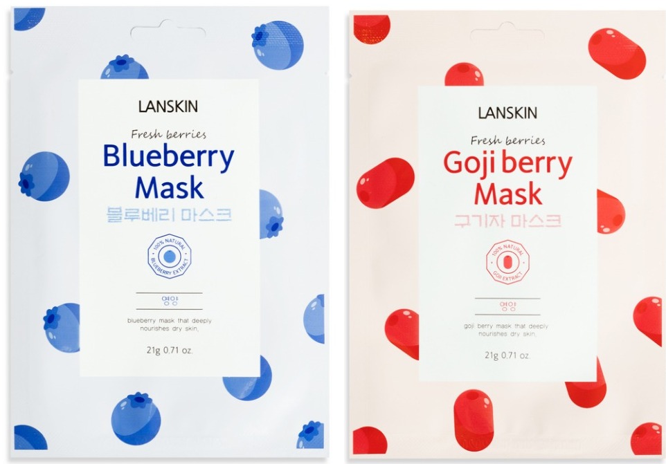 

тканевая маска для лица lanskin fresh berries mask