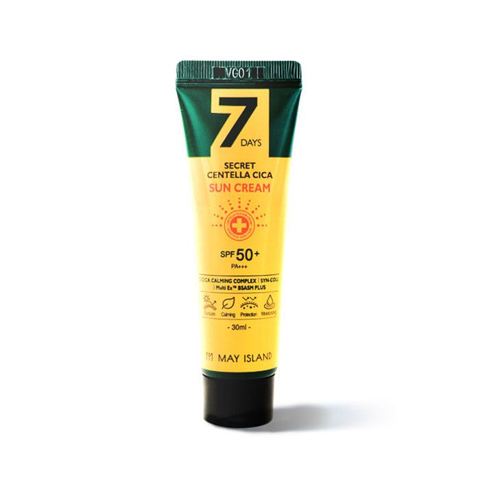 

солнцезащитный крем с центеллой азиатской may island 7 days secret centella cica sun cream spf50+ pa+++