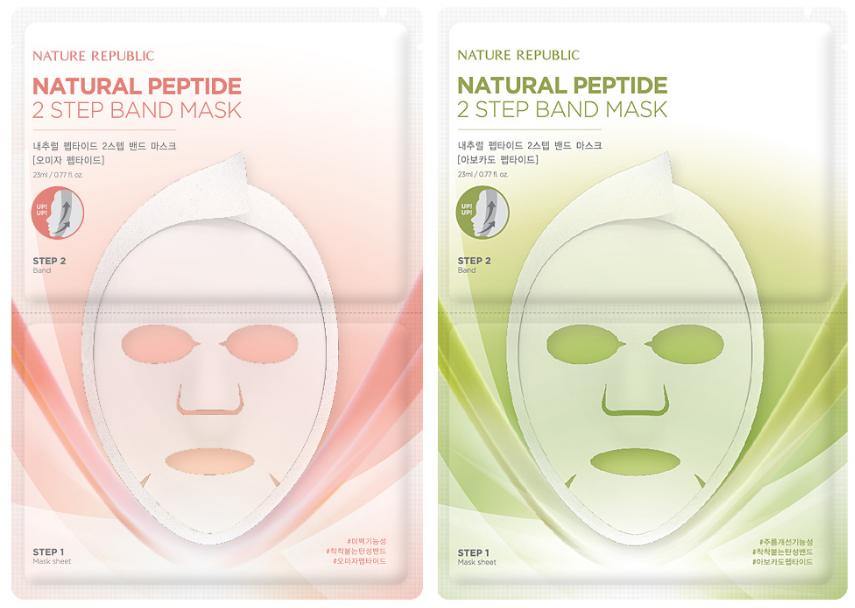 

маска для лица двухшаговая nature republic natural peptide 2 step band mask sheet