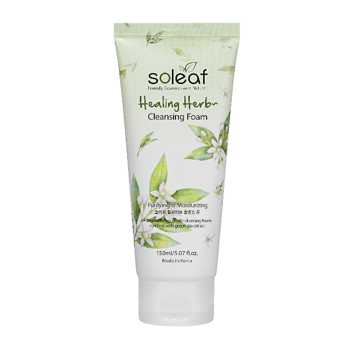 

очищающая пенка с целебными травами soleaf healing herb cleansing foam