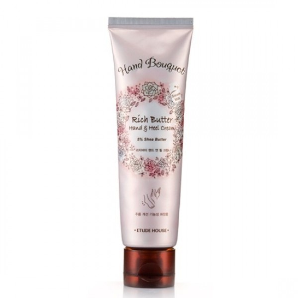 питательный и увлажняющий крем для рук ног с маслом ши etude house hand bouquet rich butter & heel cream