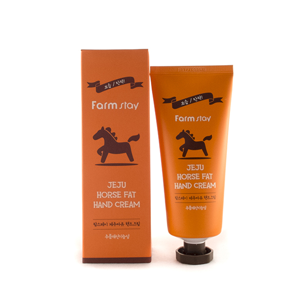 крем для рук питательный с экстрактом конского жира farmstay jeju horse fat hand cream